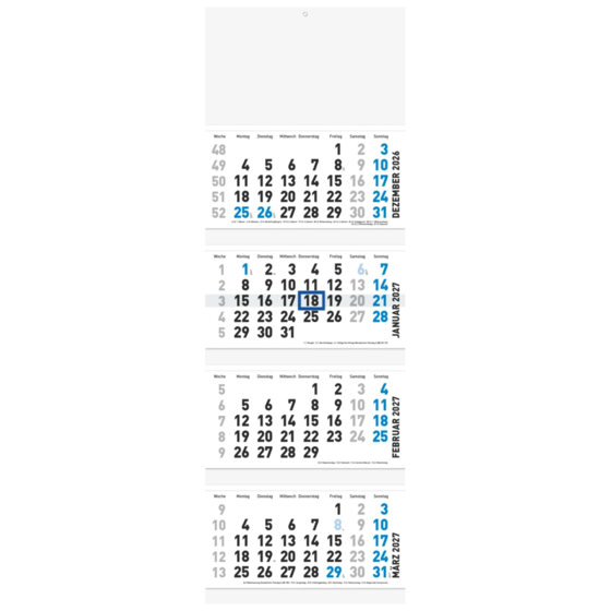 Mehrmonatskalender Modell 702 35