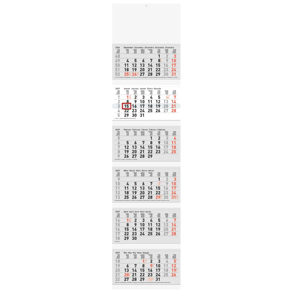 Mehrmonatskalender Modell 702 31