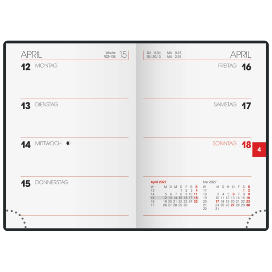 Taschenkalender Modell 712 Mod. 712 (144 Seiten) Kunststofffolie Alpha grün (Lagerware)