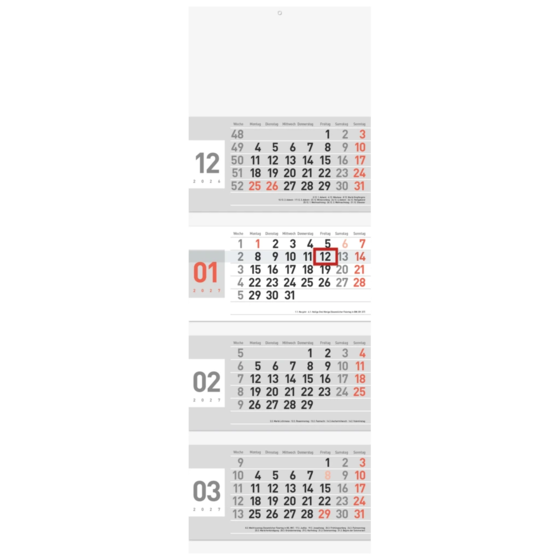 Mehrmonatskalender Modell 86 D