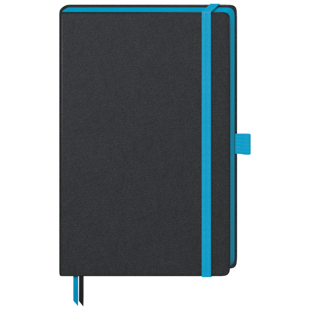 Notizbuch Kompagnon Trend A5 kariert Bucheinbandstoff Maestro, Ausstattung blau schwarz (Lagerware)