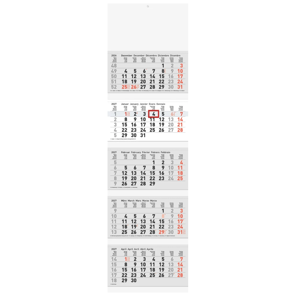 Mehrmonatskalender Modell 702 30