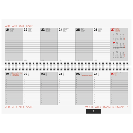 Tischkalender Modell 772 Chromoluxkarton (unbedruckt) weiß (Lagerware)