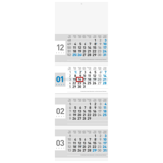 Mehrmonatskalender Modell 87 X