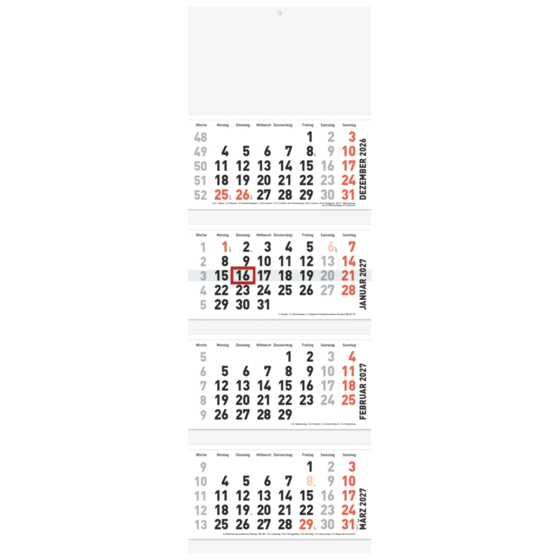 Mehrmonatskalender Modell 702 34