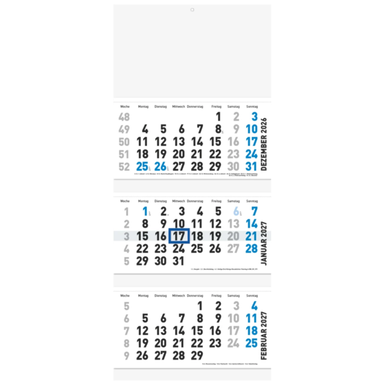Mehrmonatskalender Modell 702 33