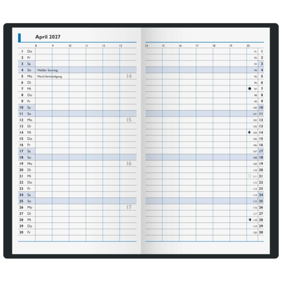 Taschenkalender Modell 10 D Kunststofffolie Alpha schwarz (Lagerware)