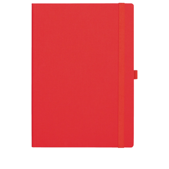 Notizbuch Office A5+ kariert Gewebe Leinen rot (Lagerware)