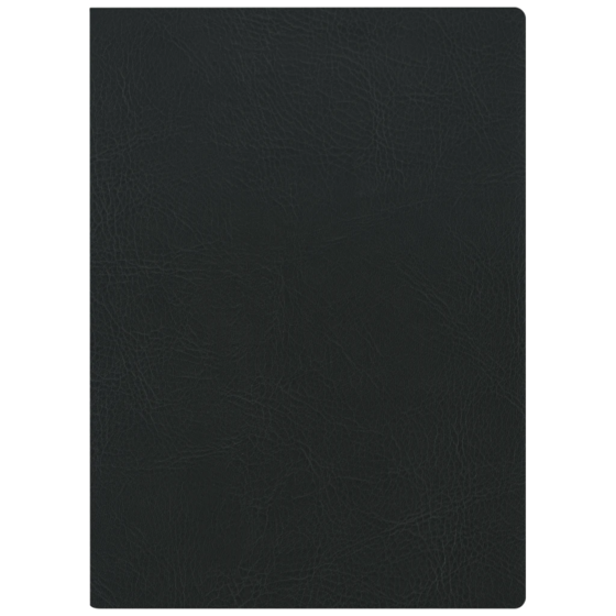 Notizbuch Office A4 kariert Kunstleder Soft Geneva, runde Ecken (nur Einband) schwarz (Lagerware)