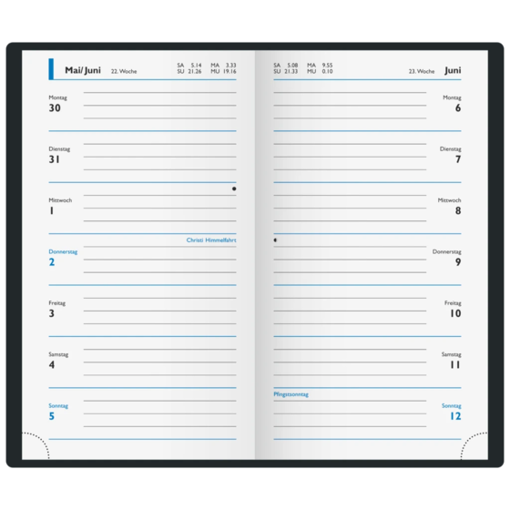 Taschenkalender Modell 16 D Broschur, auswechselbar