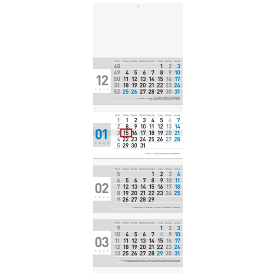 Mehrmonatskalender Modell 87D