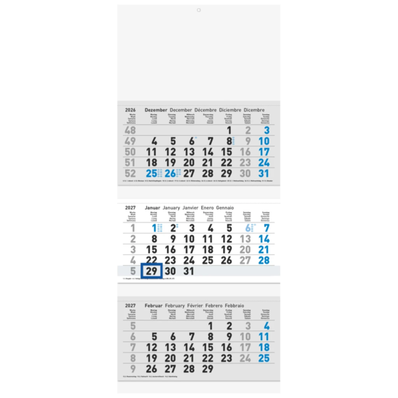 Mehrmonatskalender Modell 702 27