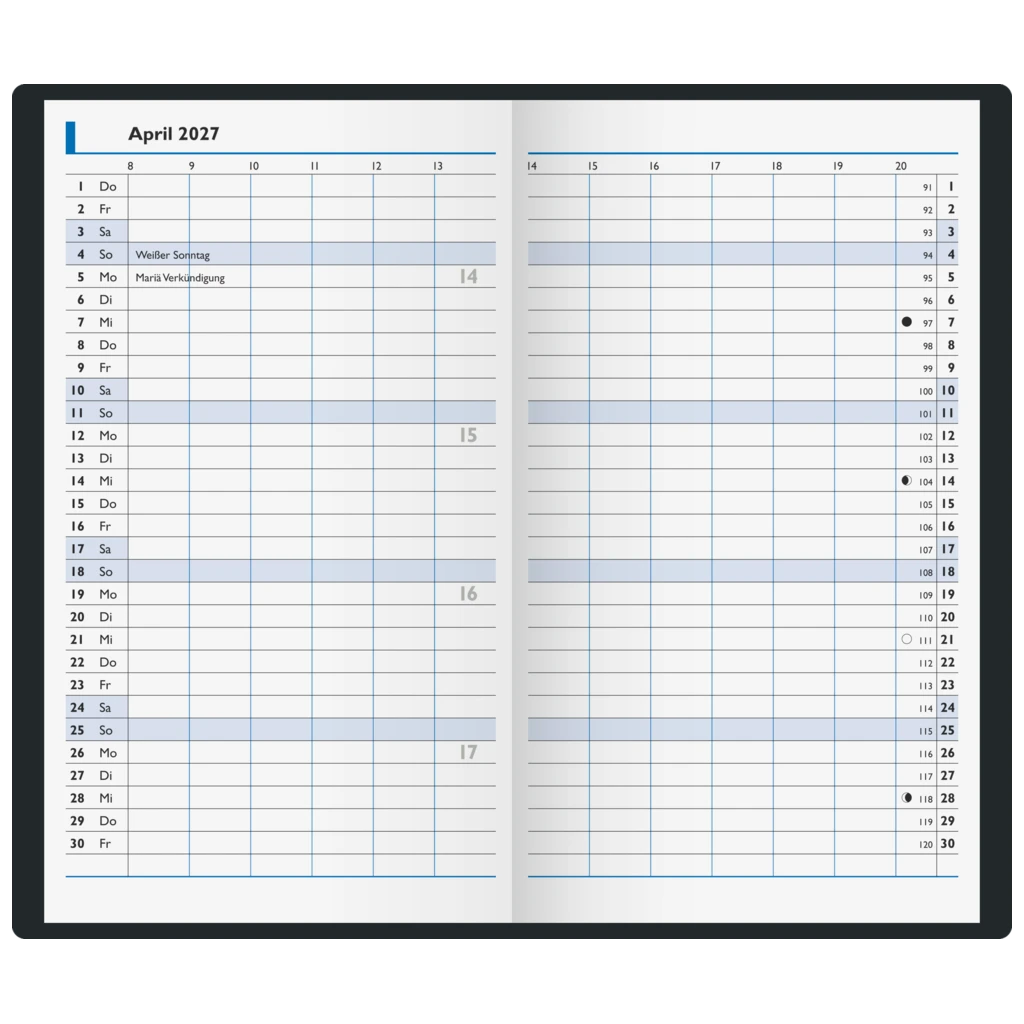 Taschenkalender Modell 10 D