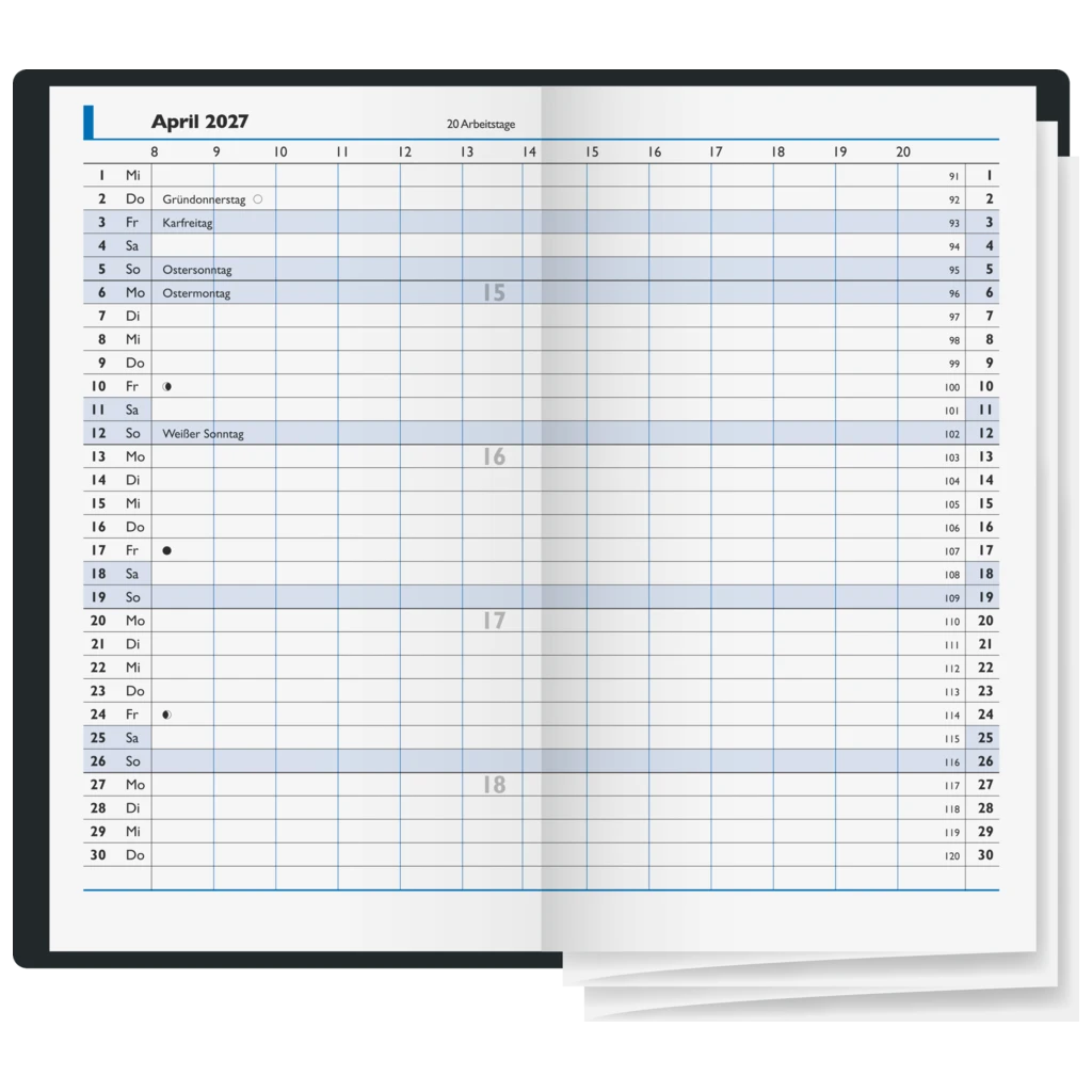 Taschenkalender Modell 11 D