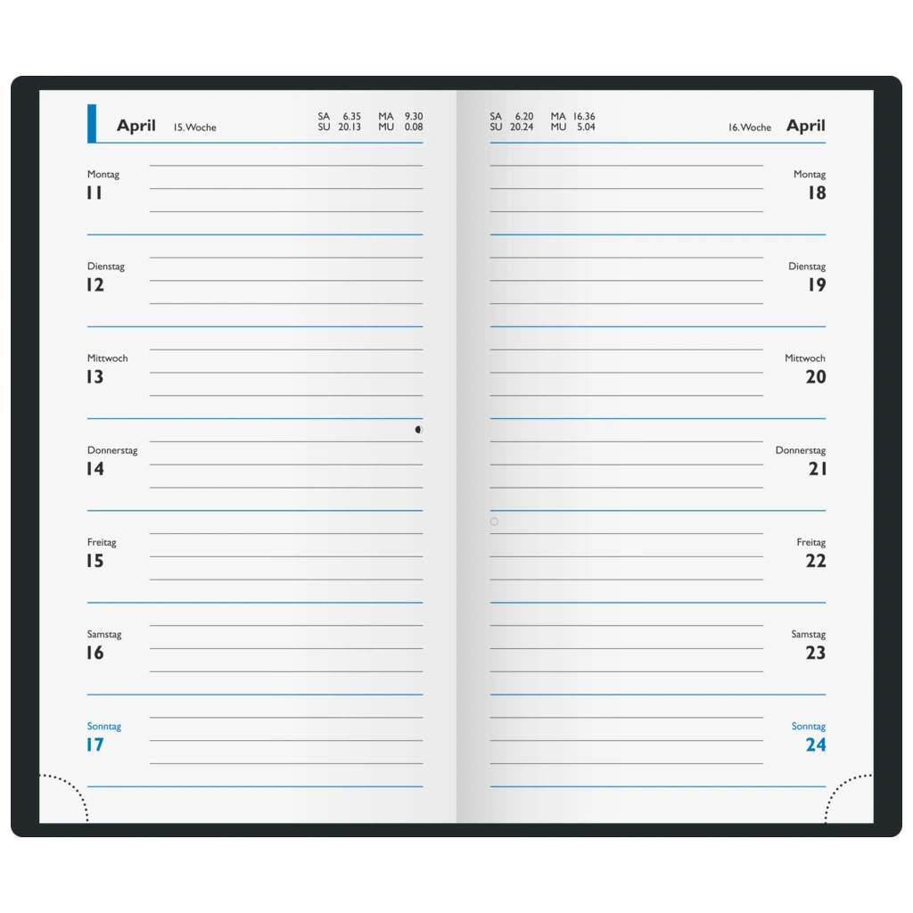 Taschenkalender Modell 12 D