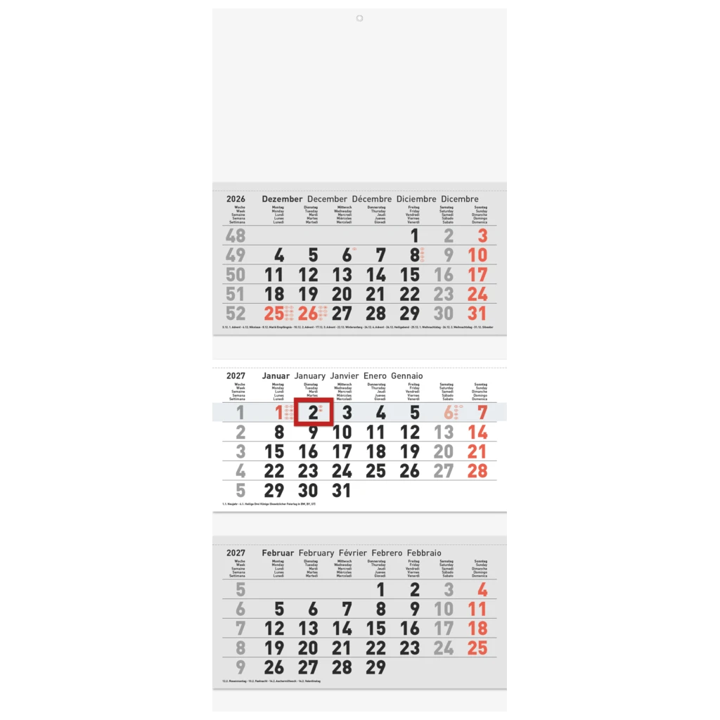 Mehrmonatskalender Modell 71 X-G