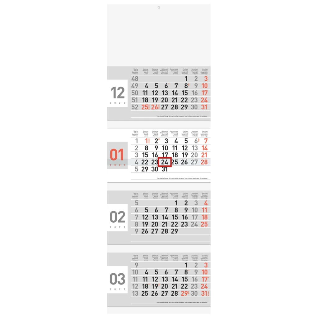 Mehrmonatskalender Modell 86 X