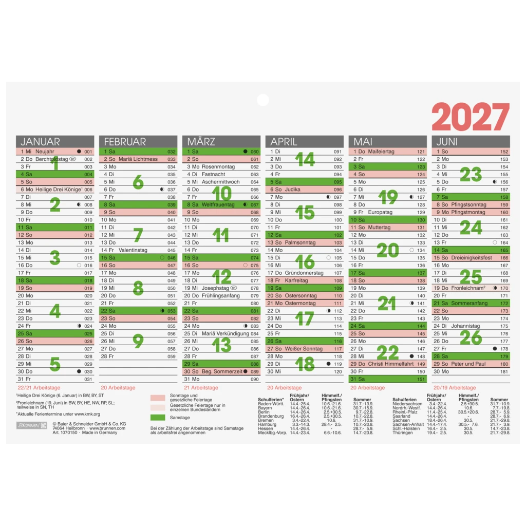 Tafelkalender Modell 701 50