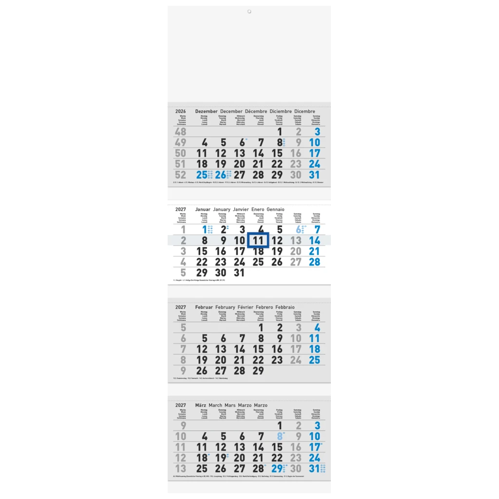 Mehrmonatskalender Modell 702 29