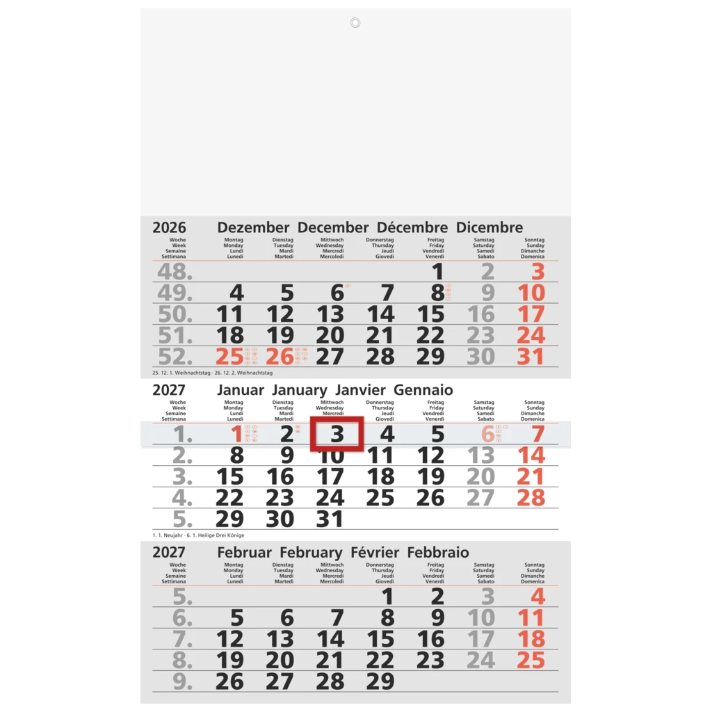 Mehrmonatskalender Modell 702 90