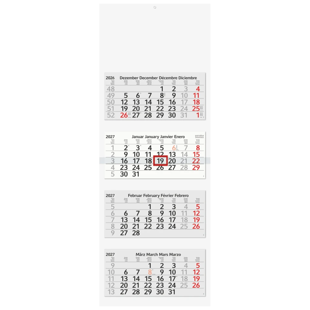 Mehrmonatskalender Modell 702 95 Recycling