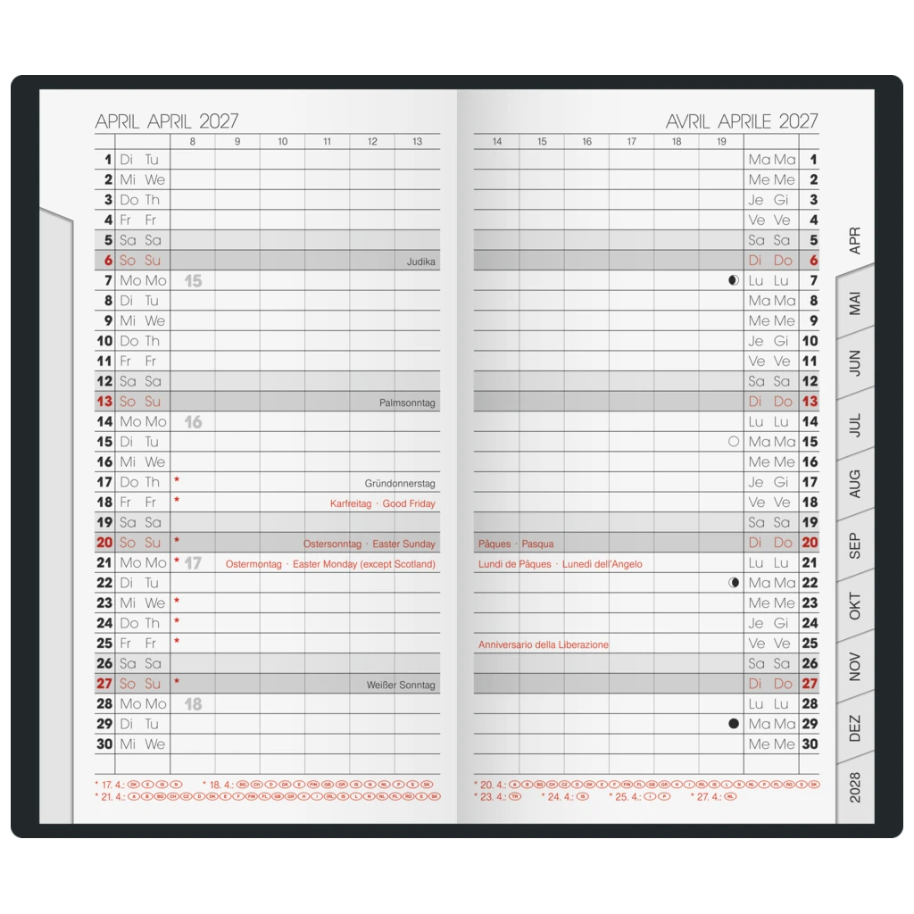 Taschenkalender Modell 751